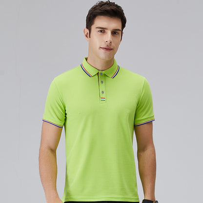 Men’s Polo Shirt - Breathable Stretch Fabric - Short Sleeve - Ribbed Collar Casual Wear