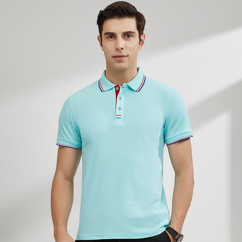 Men’s Polo Shirt - Breathable Stretch Fabric - Short Sleeve - Ribbed Collar Casual Wear