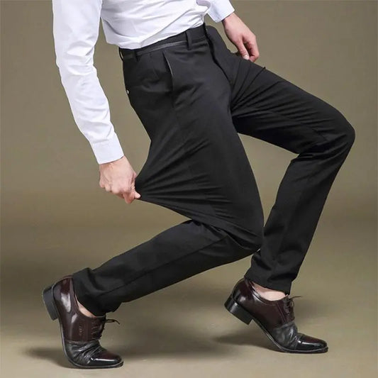Men’s Formal Trousers – Slim Fit – Stretch Fabric – Flat Front Tailored Style