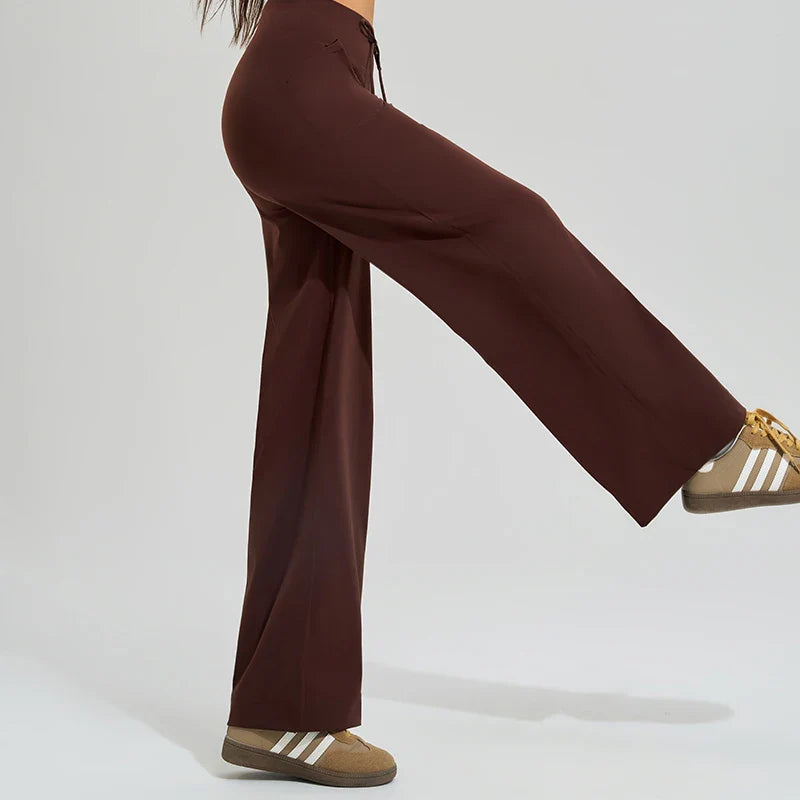Isla High Rise Wide Leg Wide Leg Pants | Drawstring Waist Side Pockets Pants