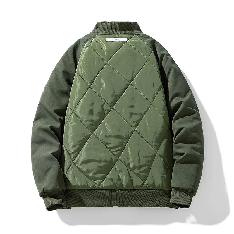 Teddy Quilted Bomber Jacket | Relaxed Fit Zip Front Bomber Jacket