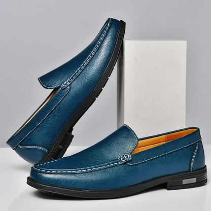 Men’s Moccasins – Leather Slip-On – Classic Stitch – Comfort Fit