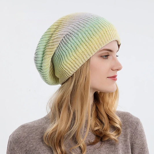 Isla Slouchy Beanie | Ombre Ribbed Head Coverage Beanie
