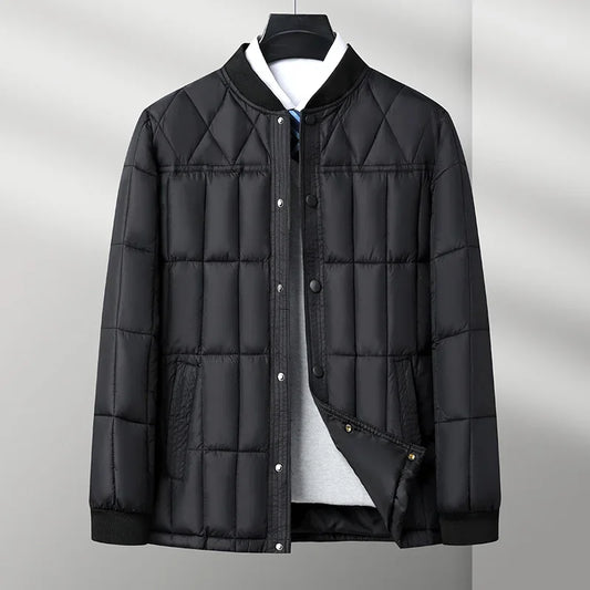 Logan Quilted Bomber Jacket | Snap Front, Ribbed Hem Jacket