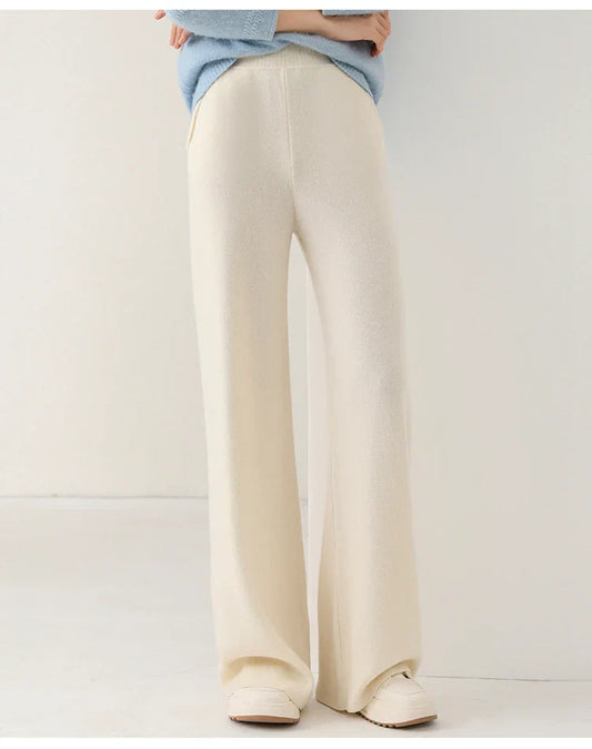 Women’s Sweatpants – Relaxed Fit – Wide Leg – Soft Knit – Elastic Waistband – Full Length
