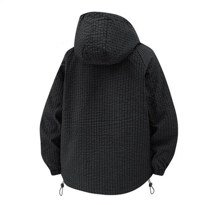 Noah Hooded Jacket | Check Pattern Flap Pockets Jacket