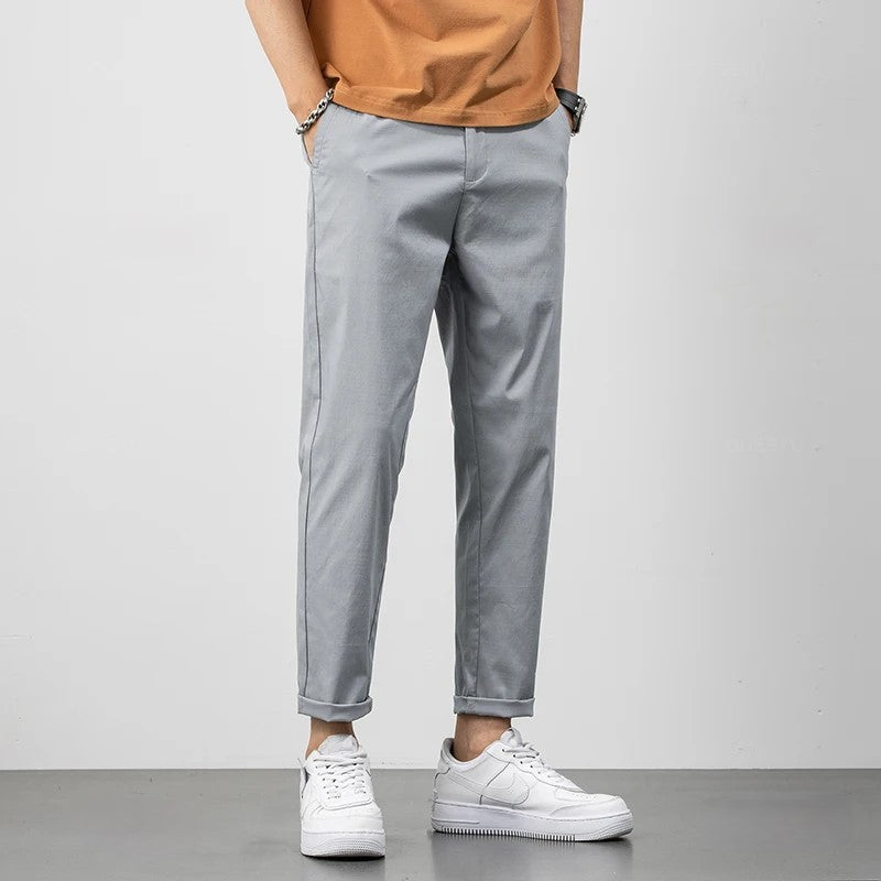 Men’s Chino Pants – Relaxed Fit – Lightweight Cotton – Tapered Leg – Full Length Casual