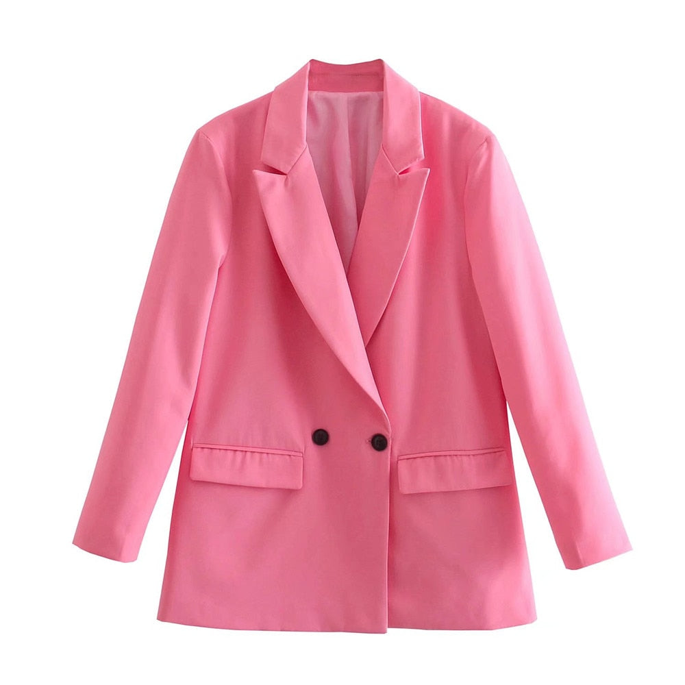 Women’s Blazer – Tailored Fit – Double-Breasted – Structured Silhouette – Notched Lapels