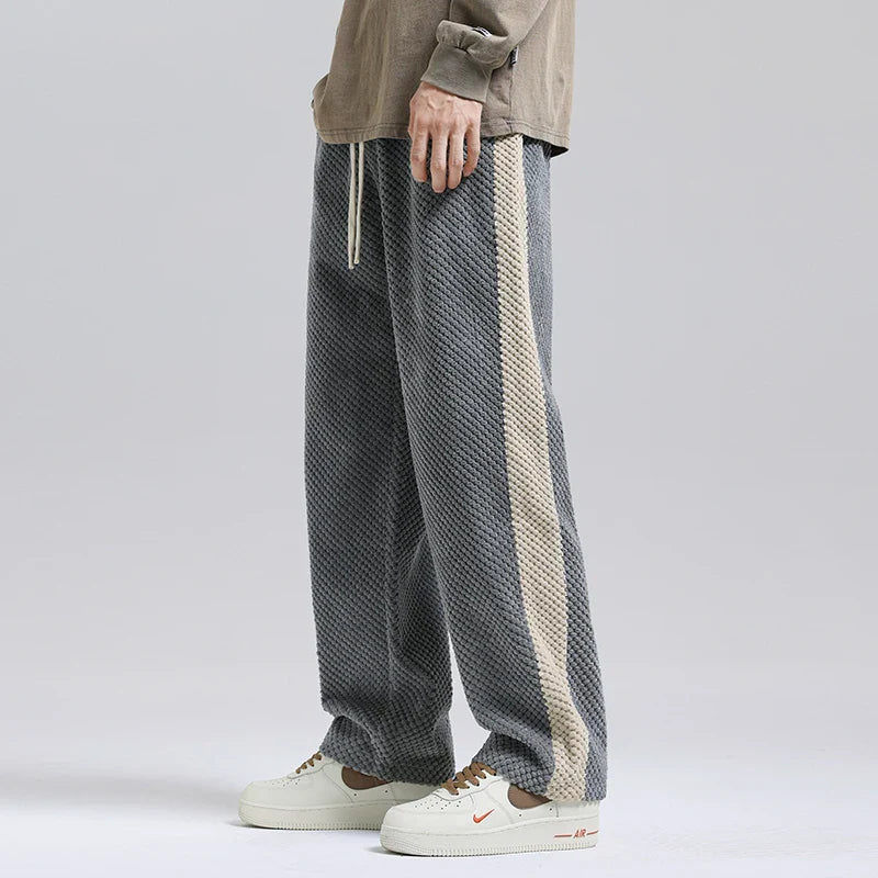 Theodore Relaxed Trousers | Ribbed Side Stripe Drawstring Trousers