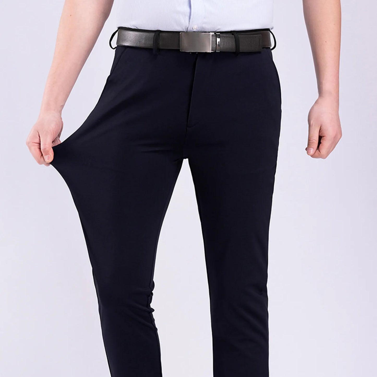 Men’s Formal Trousers – Slim Fit – Stretch Fabric – Flat Front Tailored Style