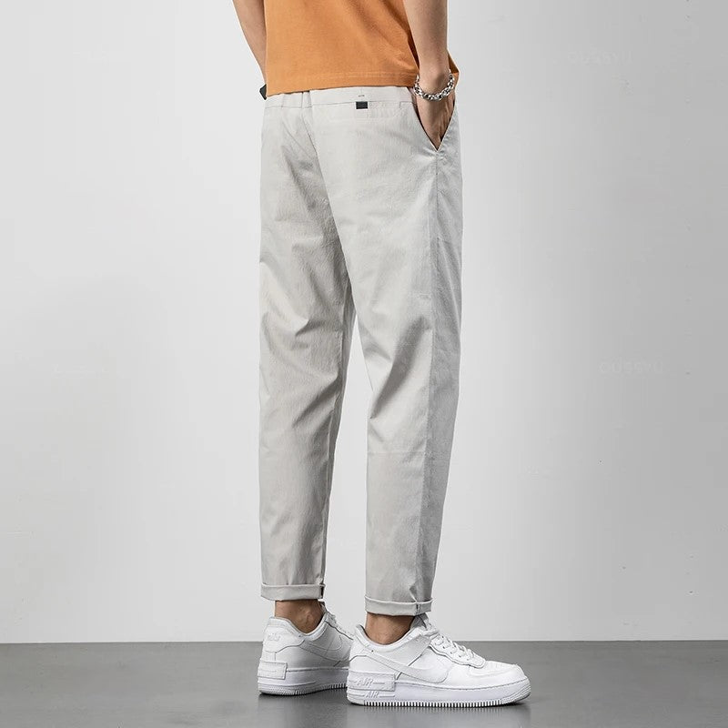Men’s Chino Pants – Relaxed Fit – Lightweight Cotton – Tapered Leg – Full Length Casual