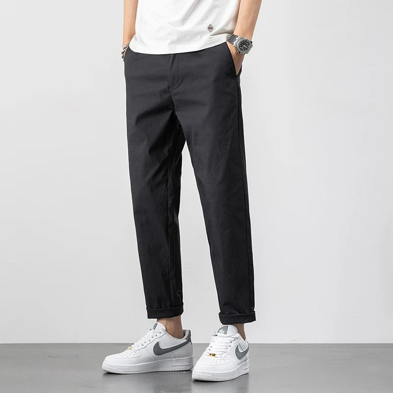 Men’s Chino Pants – Relaxed Fit – Lightweight Cotton – Tapered Leg – Full Length Casual