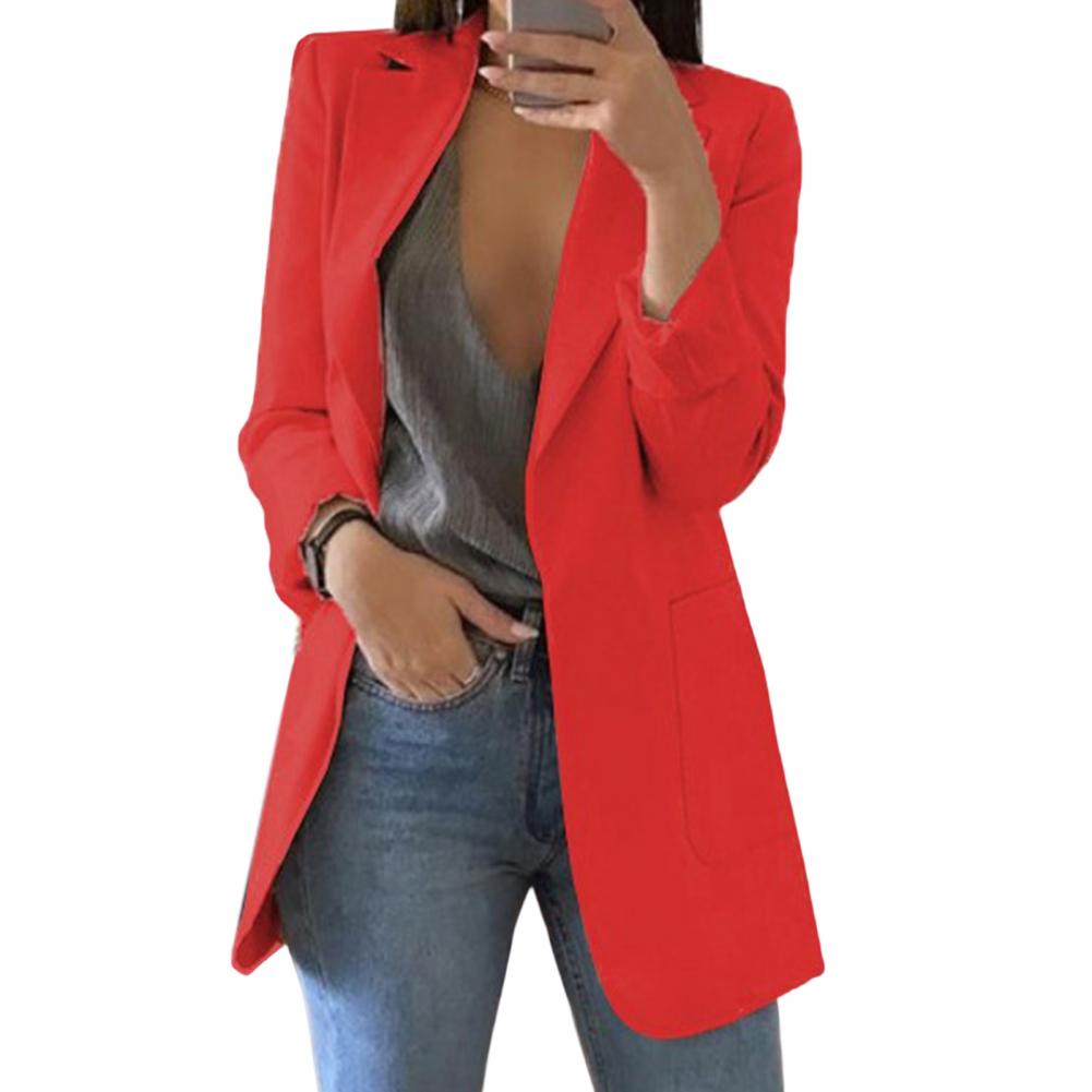 Women’s Blazer – Tailored Fit – Hip Length – Notch Lapel – Open Front – Wool Blend