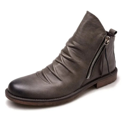 Theodore Regular Fit Chelsea Boots | Burnished Finish Ruched Shaft Chelsea Boots
