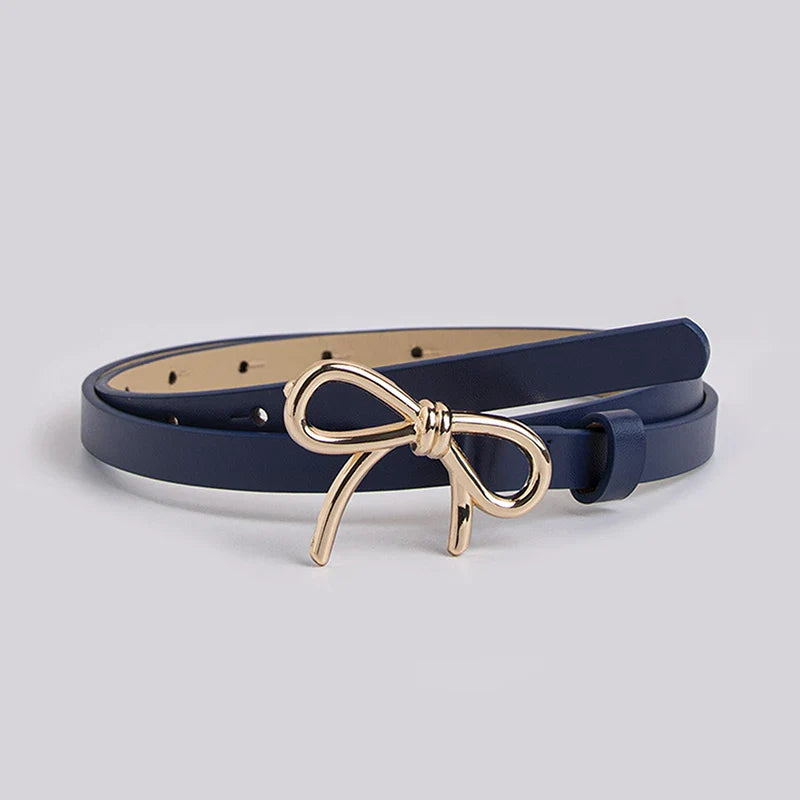 Isabella Adjustable Bow Buckle Belt | Solid Adjustable Length Belt