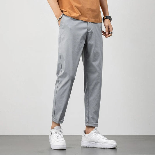 Men’s Chino Pants – Relaxed Fit – Lightweight Cotton – Tapered Leg – Full Length Casual