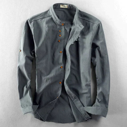 Men’s Dress Shirt – Slim Fit – Stand-Up Collar – Long Sleeve Button-Down