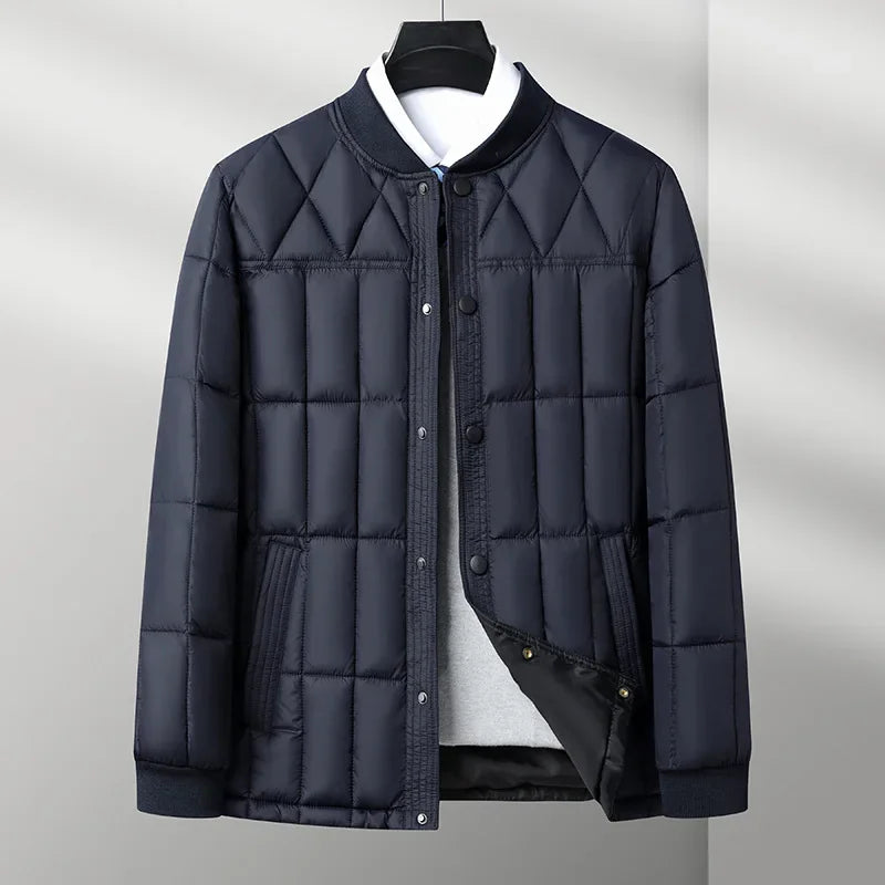 Logan Quilted Bomber Jacket | Snap Front, Ribbed Hem Jacket