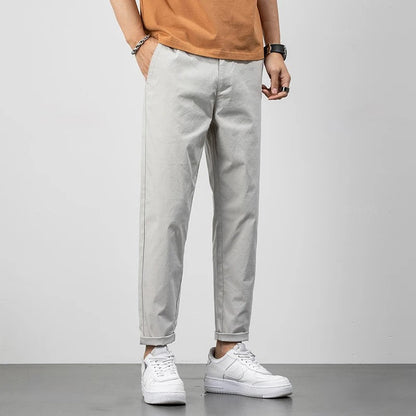 Men’s Chino Pants – Relaxed Fit – Lightweight Cotton – Tapered Leg – Full Length Casual