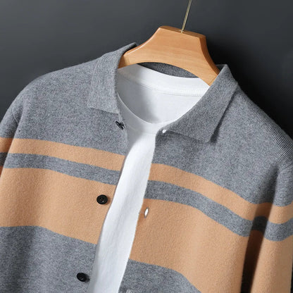 Oliver Regular Fit Cardigan | Striped Button Front Cardigan