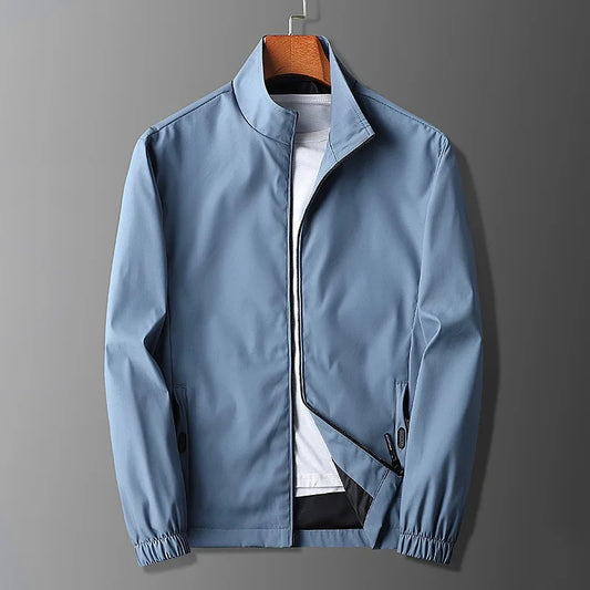 Men’s Jacket – Slim Fit – Lightweight Breathable – Stand Collar – Zippered Pockets