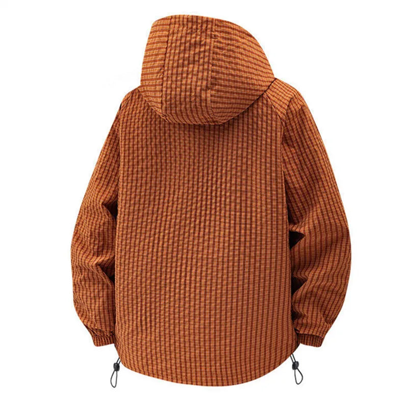 Noah Hooded Jacket | Check Pattern Flap Pockets Jacket