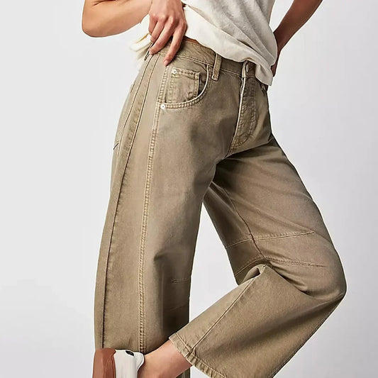 Women’s Wide-Leg Jeans – Relaxed Fit – Cotton Blend – Full Length – Casual Style