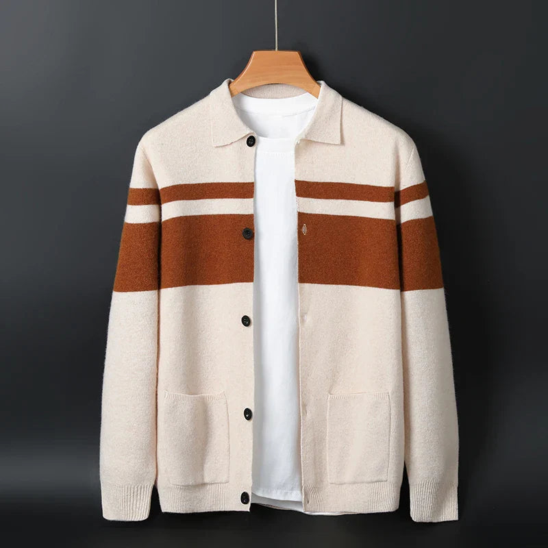 Oliver Regular Fit Cardigan | Striped Button Front Cardigan