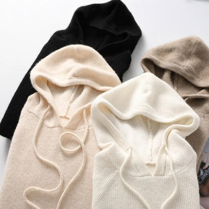 Isla Relaxed Hoodie | Ribbed Drawstring Hoodie
