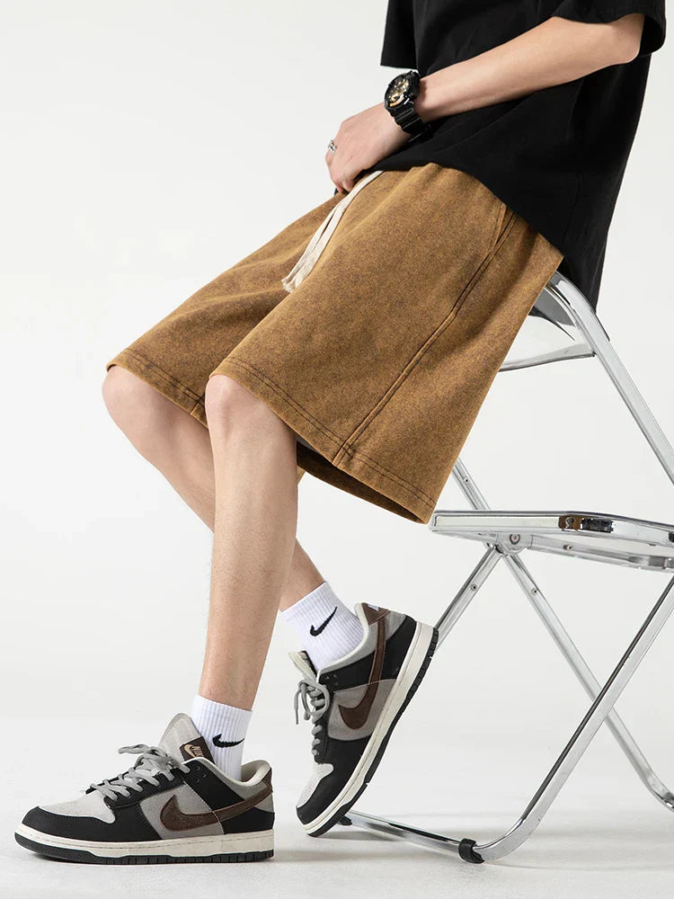 Men’s Casual Shorts – Relaxed Fit – Breathable Blend – Elastic Waist – Knee Length