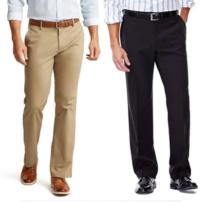 Men’s Formal Trousers – Slim Fit – Stretch Fabric – Flat Front Tailored Style