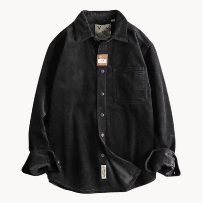 Archie Corduroy Relaxed Fit Button-Up Shirt | Collared Long Sleeve Shirt