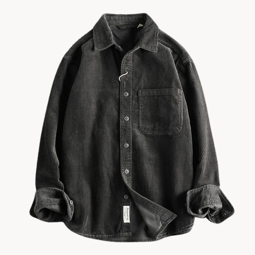 Archie Corduroy Relaxed Fit Button-Up Shirt | Collared Long Sleeve Shirt