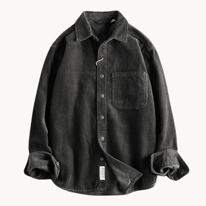 Archie Corduroy Relaxed Fit Button-Up Shirt | Collared Long Sleeve Shirt