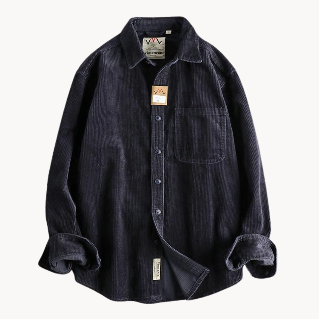 Archie Corduroy Relaxed Fit Button-Up Shirt | Collared Long Sleeve Shirt