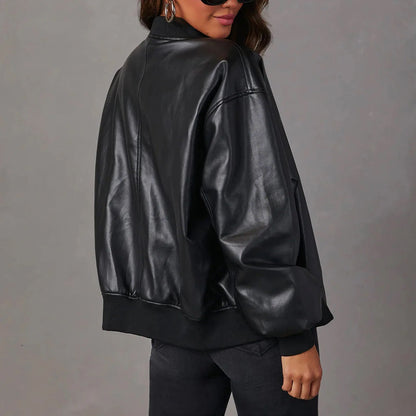 Women’s Jacket – Oversized Fit – Zipper Front – Ribbed Hem – Casual Wear