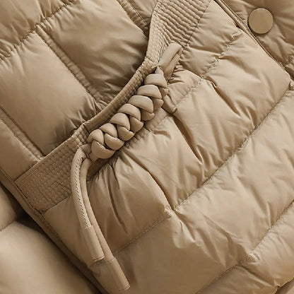 Isabella Relaxed Fit Down Jacket | Quilted Button Front Jacket