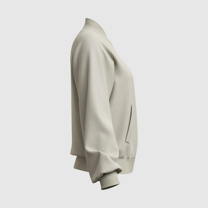 Women’s Bomber Jacket – Relaxed Fit Cotton – Ribbed Trim – Zip Front Casual Style