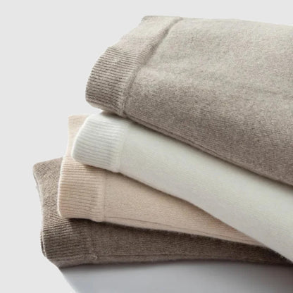 Isabella Relaxed Fit Wide Leg Pants | Side Pockets Ribbed Waistband Wide Leg Pants