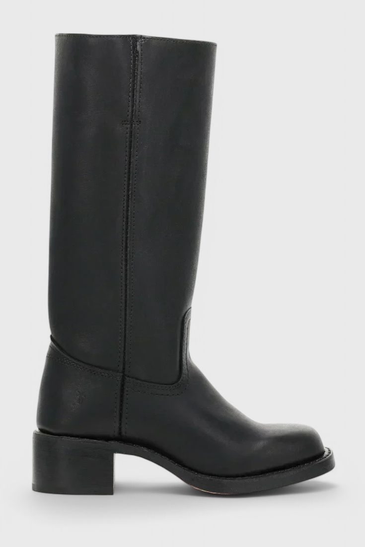 Isla Square Toe Knee-High Boots | Block Heel Stitched Knee-High Boots