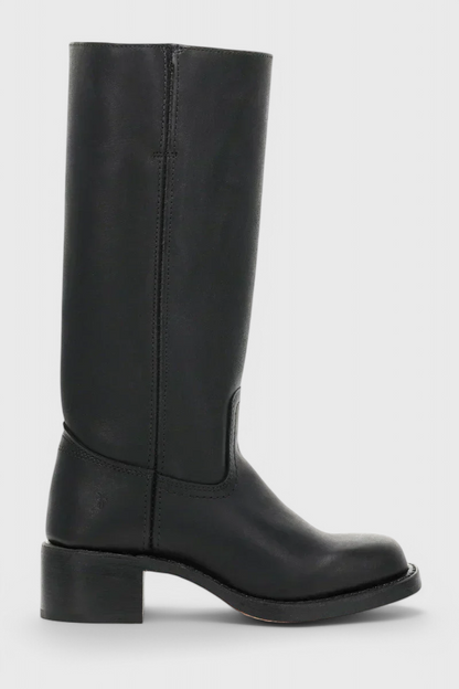 Isla Square Toe Knee-High Boots | Block Heel Stitched Knee-High Boots