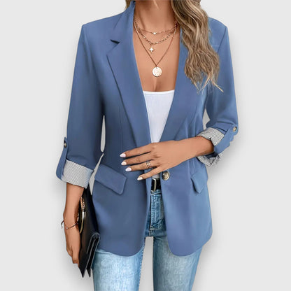 Lara Formal Single-Breasted Cotton Blazer