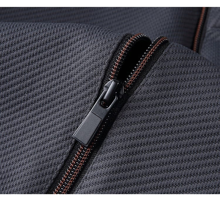Men’s Two-Piece Set - Textured Knit - Relaxed Fit - Full Zip - Drawstring Waistband