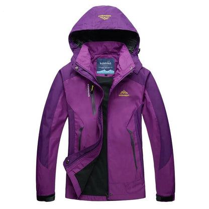 Women’s Rain Jacket – Waterproof – Medium Fit – Hooded – Zippered Pockets – Hip Length