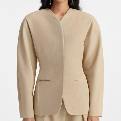 Women’s Blazer – Tailored Fit – Hidden Closure – Lightweight Woven – Minimalist Design