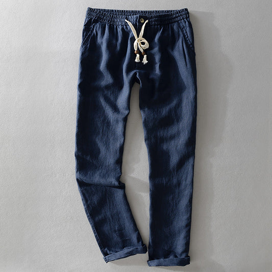 Men’s Casual Pants – Relaxed Fit – Breathable Blend – Elastic Waist with Drawstring