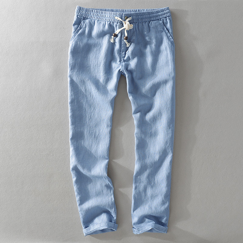 Men’s Casual Pants – Relaxed Fit – Breathable Blend – Elastic Waist with Drawstring