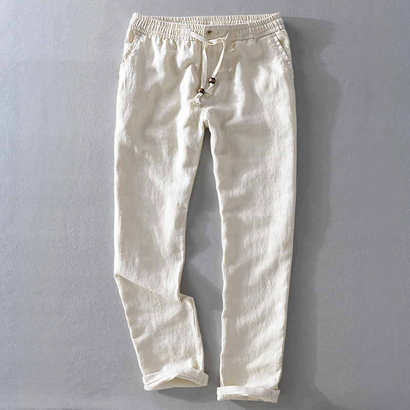 Men’s Casual Pants – Relaxed Fit – Breathable Blend – Elastic Waist with Drawstring