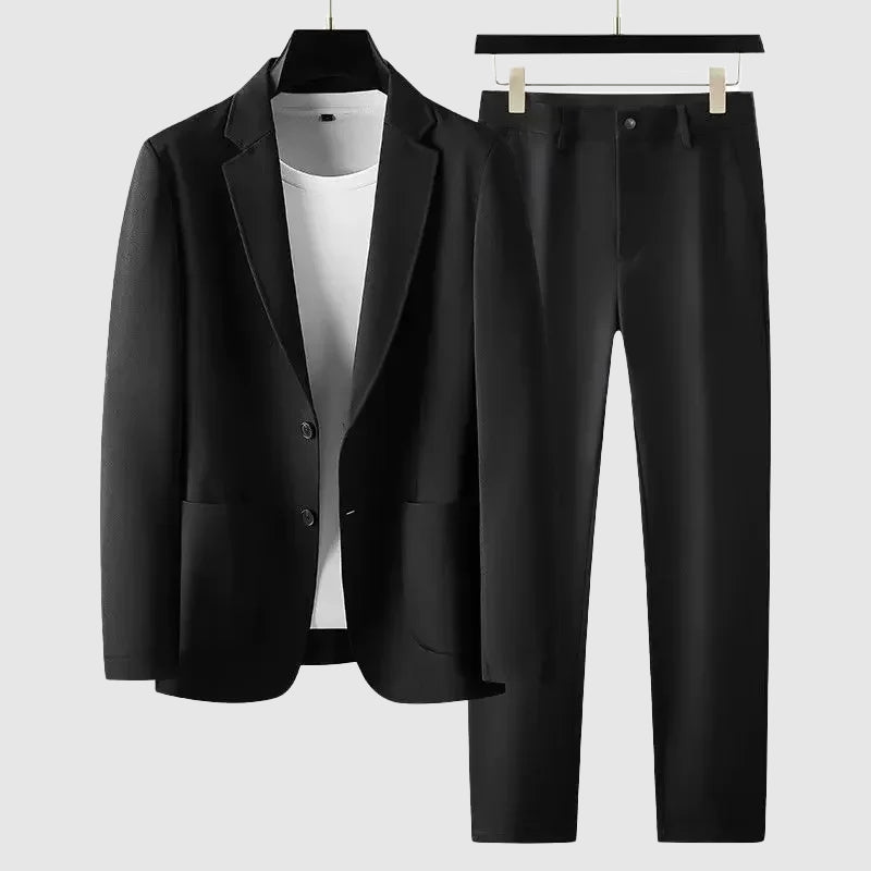 Men's Suit Set – Tailored Fit Blazer & Slim Fit Trousers – Notched Lapel Formal Wear