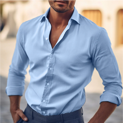 Men’s Slim Fit Shirt – Button Down – Long Sleeve – Cotton Feel – Smart Casual Wear